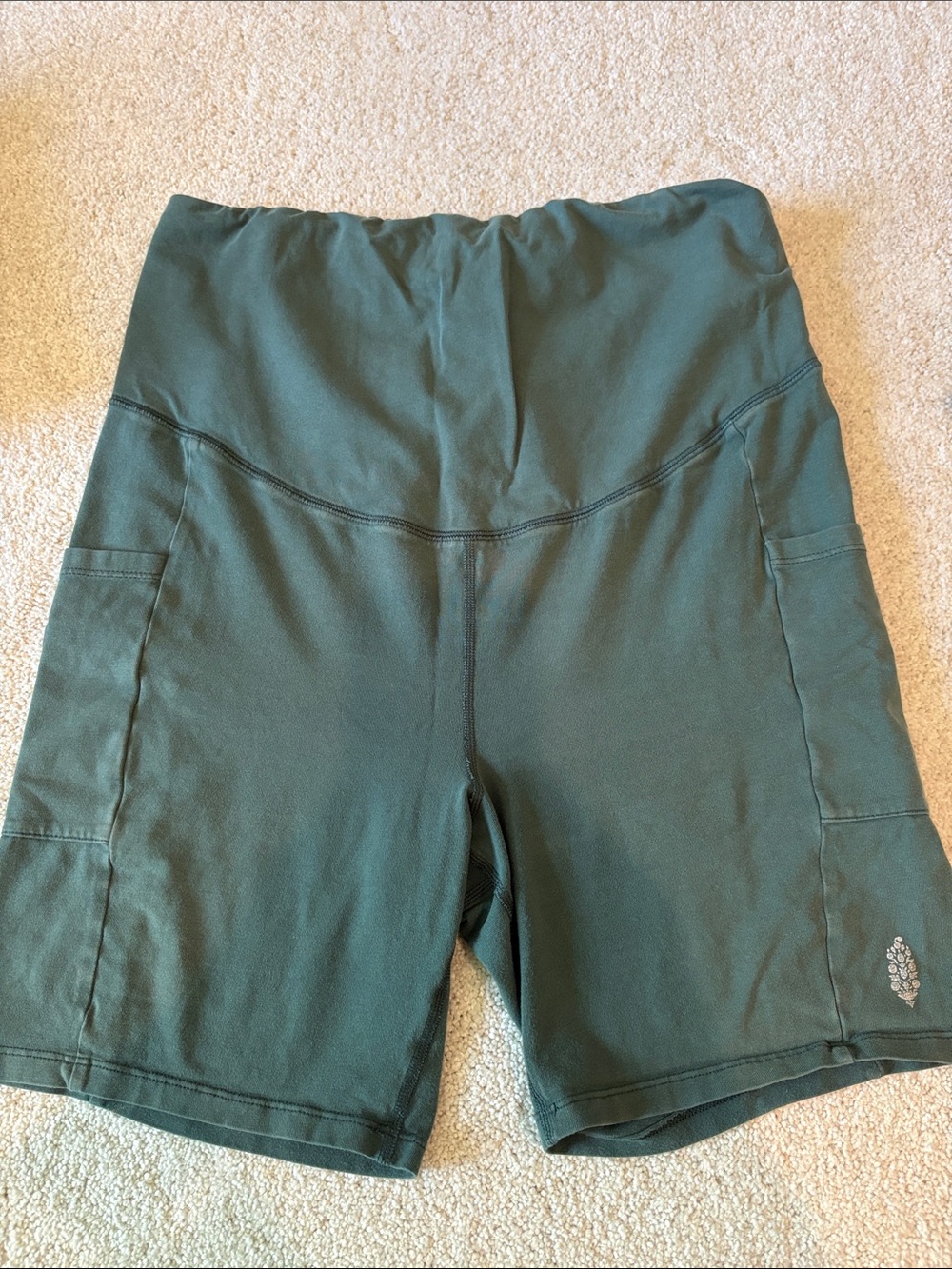 FP Movement by Free People High-Waist Forest Green Bike Shorts